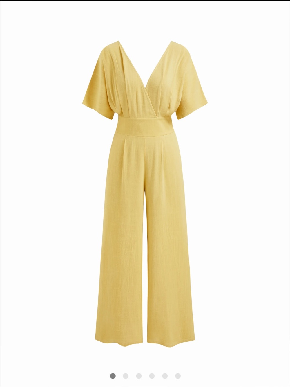 CIDER Yellow Wide-Leg Jumpsuit with V-Neck